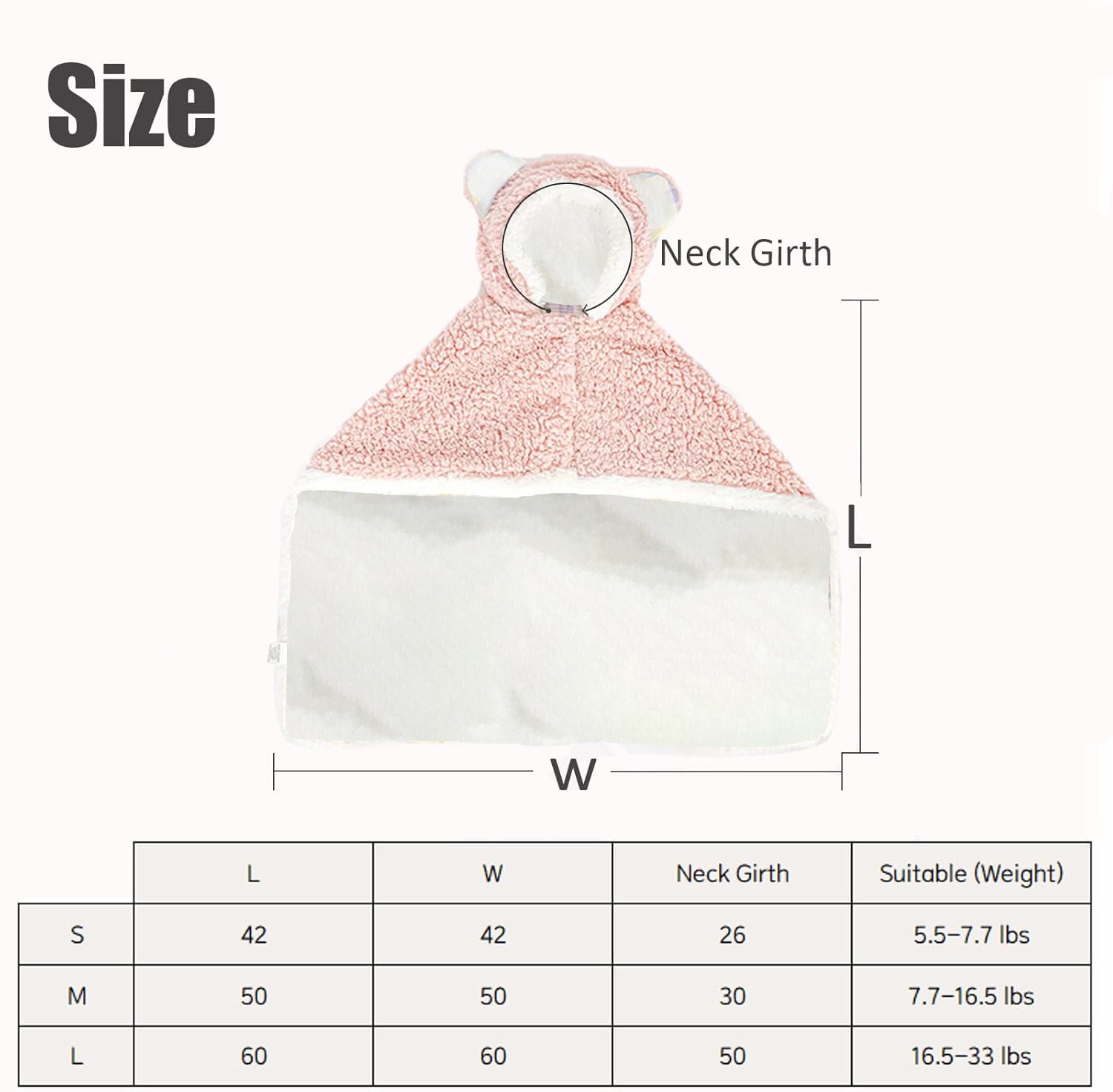 HKM-6018493 Cozy Polar Fleece Cape Blanket with Hood for Dogs and Cats