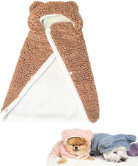 HKM-6018493 Cozy Polar Fleece Cape Blanket with Hood for Dogs and Cats