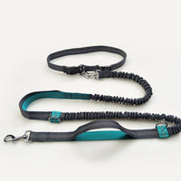 HKM-6018621 Reflective Elastic Dog Leash with Adjustable Belt and Pocket for Hands-Free Control