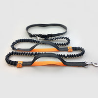HKM-6018621 Reflective Elastic Dog Leash with Adjustable Belt and Pocket for Hands-Free Control
