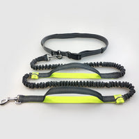 HKM-6018621 Reflective Elastic Dog Leash with Adjustable Belt and Pocket for Hands-Free Control