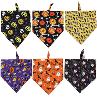 HKM-601875 Halloween Dog Bib Triangle Towel - Polyester Saliva Towel for Dogs in Various Styles