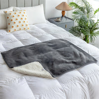 HKM-6018877 Waterproof Lambswool Pet Blanket - Available in Gray, Navy Blue, Camel, and Brown (75x100cm, 150x127cm)