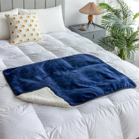 HKM-6018877 Waterproof Lambswool Pet Blanket - Available in Gray, Navy Blue, Camel, and Brown (75x100cm, 150x127cm)