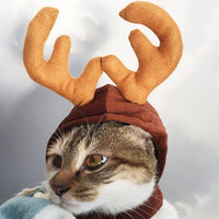 HKM-6019389 Small Christmas Pet Tiara with Rabbit Hair and Cotton Headband