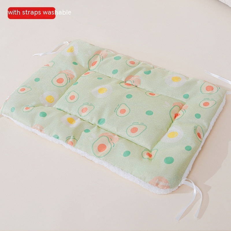 HKM-6020669 Breathable Cotton Pet Mat for Dogs - Summer Cooling & Winter Warmth, Multiple Sizes Available