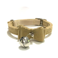 HKM-6020797 Flocked Cat Collar with Bell - Soft Flocking Cloth & Metal Button