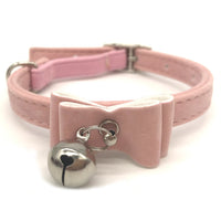 HKM-6020797 Flocked Cat Collar with Bell - Soft Flocking Cloth & Metal Button