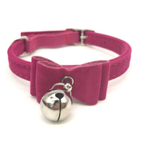 HKM-6020797 Flocked Cat Collar with Bell - Soft Flocking Cloth & Metal Button