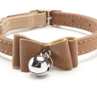HKM-6020797 Flocked Cat Collar with Bell - Soft Flocking Cloth & Metal Button