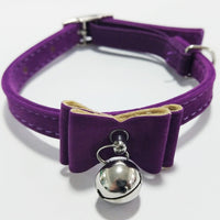 HKM-6020797 Flocked Cat Collar with Bell - Soft Flocking Cloth & Metal Button