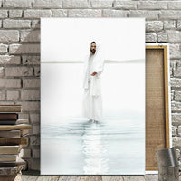 HKM-602131 Nordic Style Christian Canvas Wall Art with Wooden Frame for Living Room Decor