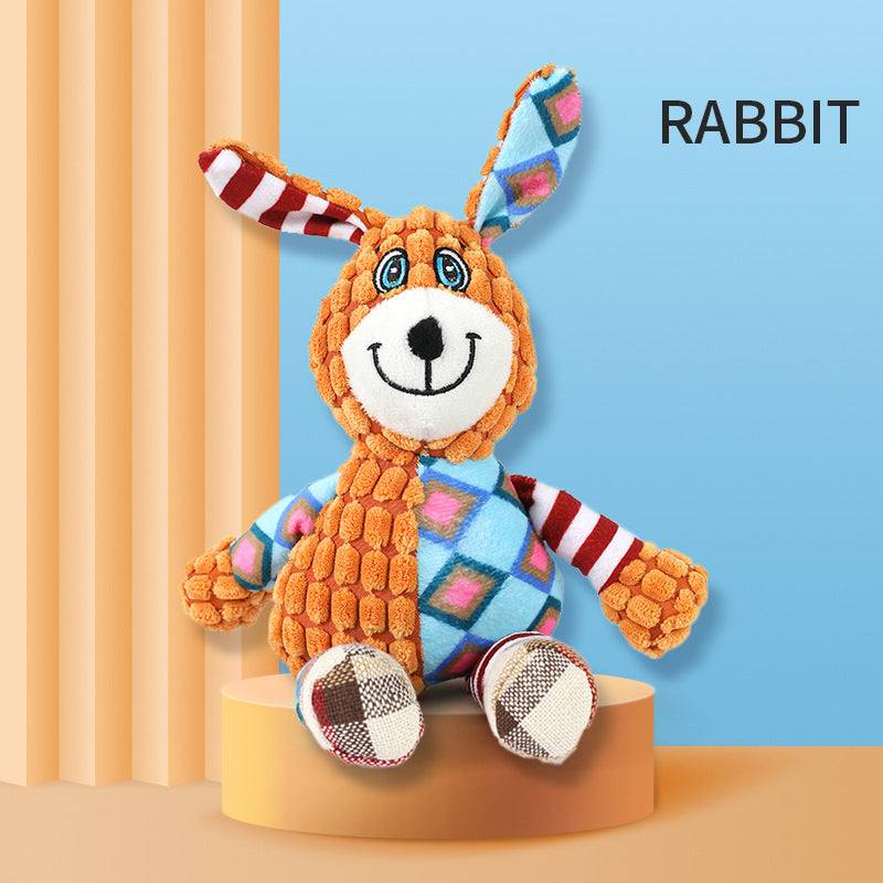 HKM-6022077 Interactive Dog Toy for Aggressive Chewers - Squeaky Plush Grinding Teeth Chewing and Fetch Toy