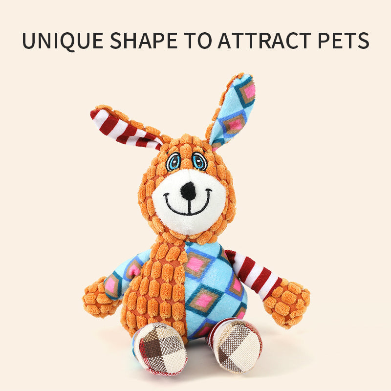 HKM-6022077 Interactive Dog Toy for Aggressive Chewers - Squeaky Plush Grinding Teeth Chewing and Fetch Toy