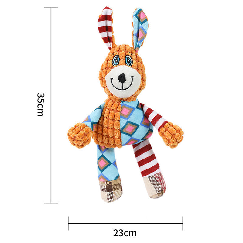 HKM-6022077 Interactive Dog Toy for Aggressive Chewers - Squeaky Plush Grinding Teeth Chewing and Fetch Toy