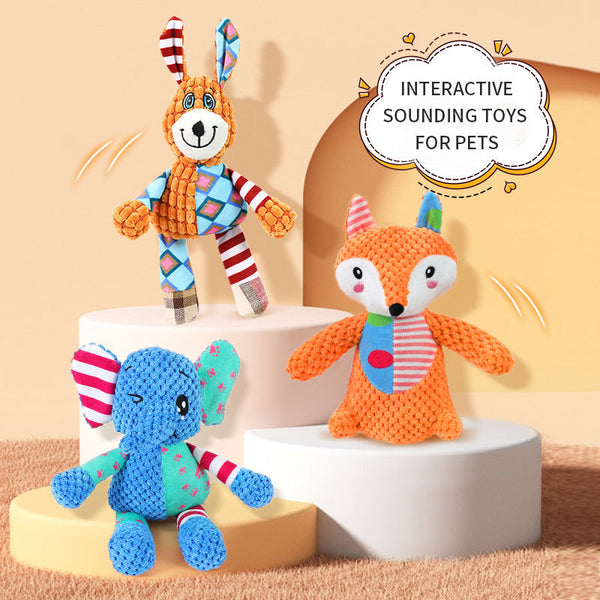 HKM-6022077 Interactive Dog Toy for Aggressive Chewers - Squeaky Plush Grinding Teeth Chewing and Fetch Toy