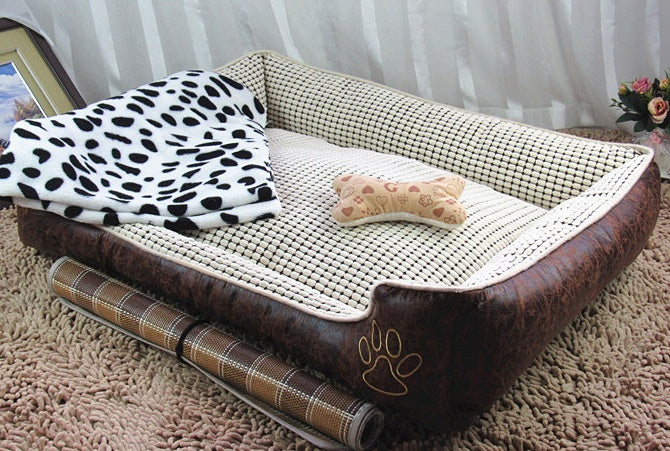 HKM-6022845 Washable Teddy Dog Nest Pad for Golden Retrievers - Comfortable Corn Velvet & Suede Design