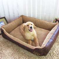 HKM-6022845 Washable Teddy Dog Nest Pad for Golden Retrievers - Comfortable Corn Velvet & Suede Design