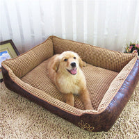 HKM-6022845 Washable Teddy Dog Nest Pad for Golden Retrievers - Comfortable Corn Velvet & Suede Design