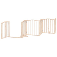 HKM-6023869 Foldable 6-Piece Dog Gate with Door, Durable Poplar Wood, 300 cm Length