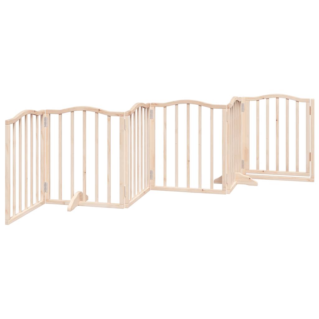 HKM-6023869 Foldable 6-Piece Dog Gate with Door, Durable Poplar Wood, 300 cm Length