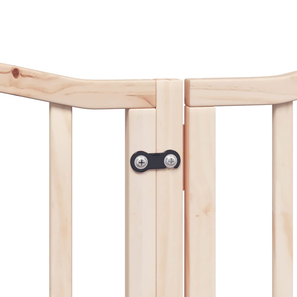 HKM-6023869 Foldable 6-Piece Dog Gate with Door, Durable Poplar Wood, 300 cm Length