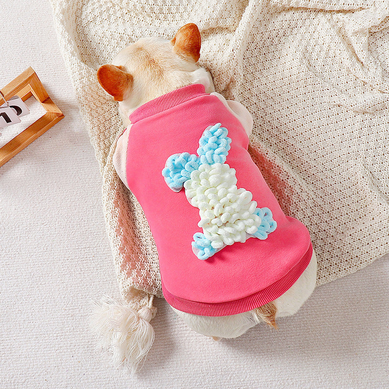 HKM-602387 Thick Cotton Casual Pet Hoodie for Dogs - Extra Fleece in Pink, Multiple Sizes Available