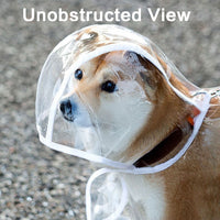 HKM-6024381 Transparent Pet Raincoat with White Edging - Lightweight EVA Material for Dogs in Multiple Sizes
