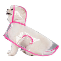 HKM-6024381 Transparent Pet Raincoat with White Edging - Lightweight EVA Material for Dogs in Multiple Sizes