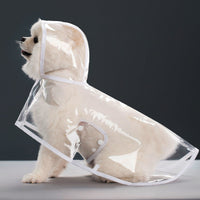 HKM-6024381 Transparent Pet Raincoat with White Edging - Lightweight EVA Material for Dogs in Multiple Sizes