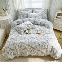 HKM-602451 Cotton Floral Four-Piece Bedding Set - Available in Multiple Sizes