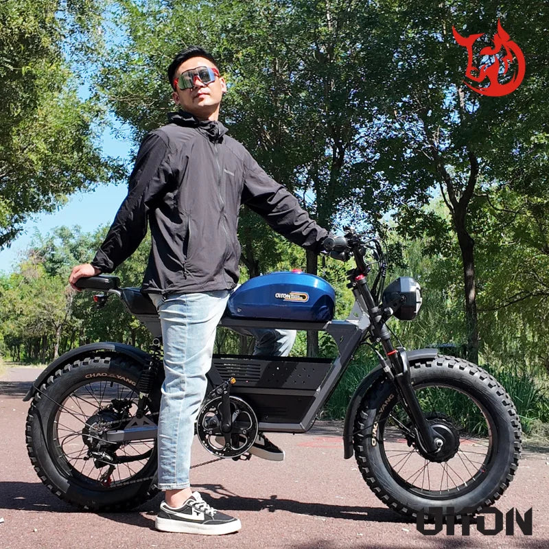 HKM-602451 Electric Motorcycle Off-Road 48V 1500W, 35Ah Battery, Max Speed 60km/h, Blue
