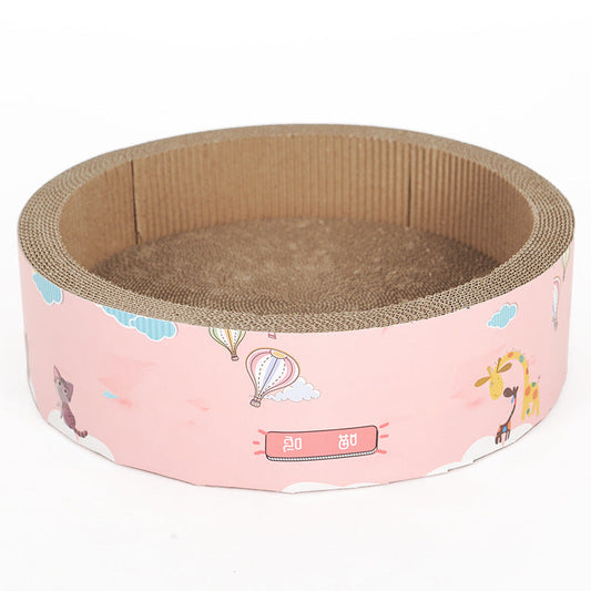 HKM-6024765 Disc Cat Scratching Board - White Panda, Corrugated Paper, 38.5x38.5x11cm
