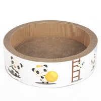 HKM-6024765 Disc Cat Scratching Board - White Panda, Corrugated Paper, 38.5x38.5x11cm