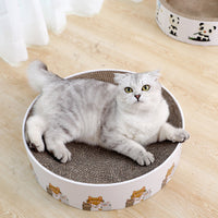 HKM-6024765 Disc Cat Scratching Board - White Panda, Corrugated Paper, 38.5x38.5x11cm