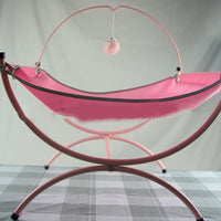HKM-6026173 Cozy Recliner Cat Bed with Metal Frame in Pink and Gray, Suitable for Cats