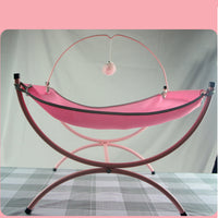 HKM-6026173 Cozy Recliner Cat Bed with Metal Frame in Pink and Gray, Suitable for Cats