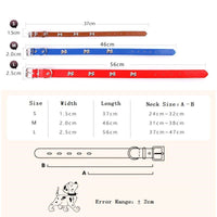 HKM-6026557 Leather Pet Collar for Dogs and Cats - Available in 5 Colors, Durable Material with Metal Accents