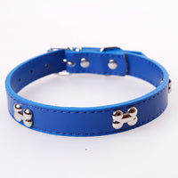 HKM-6026557 Leather Pet Collar for Dogs and Cats - Available in 5 Colors, Durable Material with Metal Accents