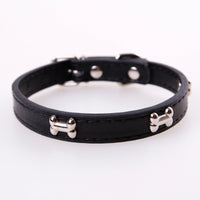 HKM-6026557 Leather Pet Collar for Dogs and Cats - Available in 5 Colors, Durable Material with Metal Accents