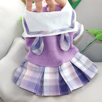 HKM-6026941 Princess Skirt Dog Clothing in Purple and Pink - Polyester Material, Sizes XS to XL
