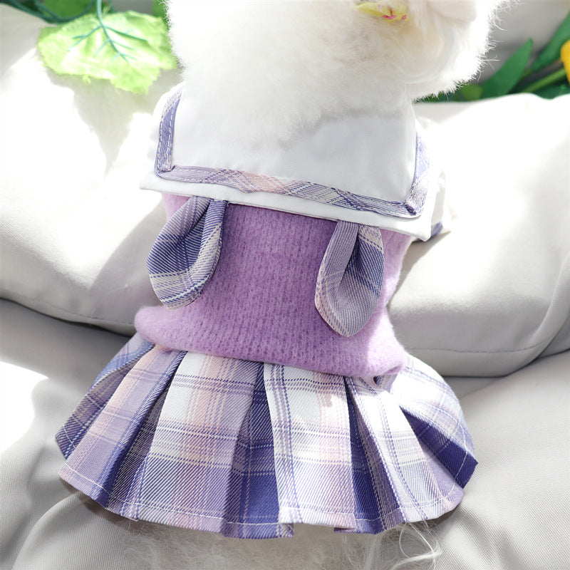 HKM-6026941 Princess Skirt Dog Clothing in Purple and Pink - Polyester Material, Sizes XS to XL