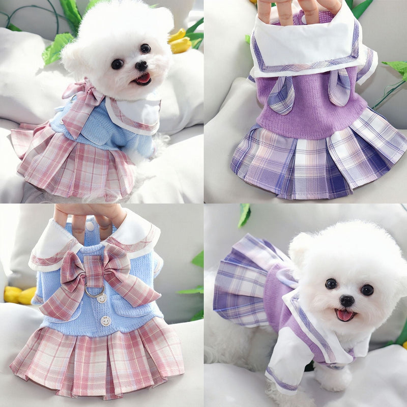 HKM-6026941 Princess Skirt Dog Clothing in Purple and Pink - Polyester Material, Sizes XS to XL