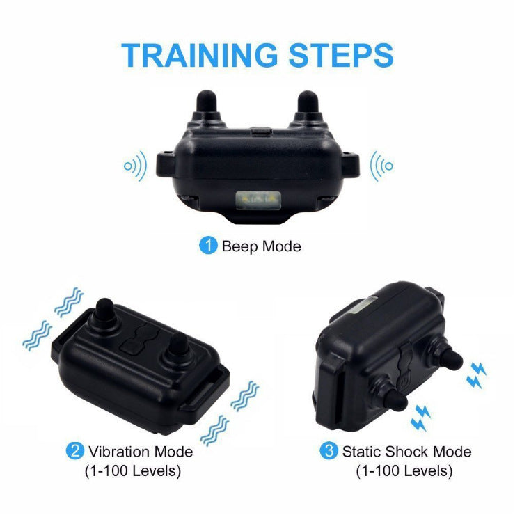 HKM-6027837 Rechargeable Waterproof Dog Bark Control Device with Adjustable Vibration and Shock Settings