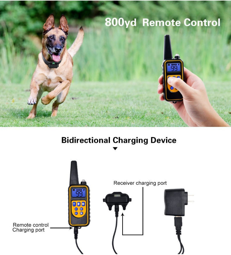 HKM-6027837 Rechargeable Waterproof Dog Bark Control Device with Adjustable Vibration and Shock Settings
