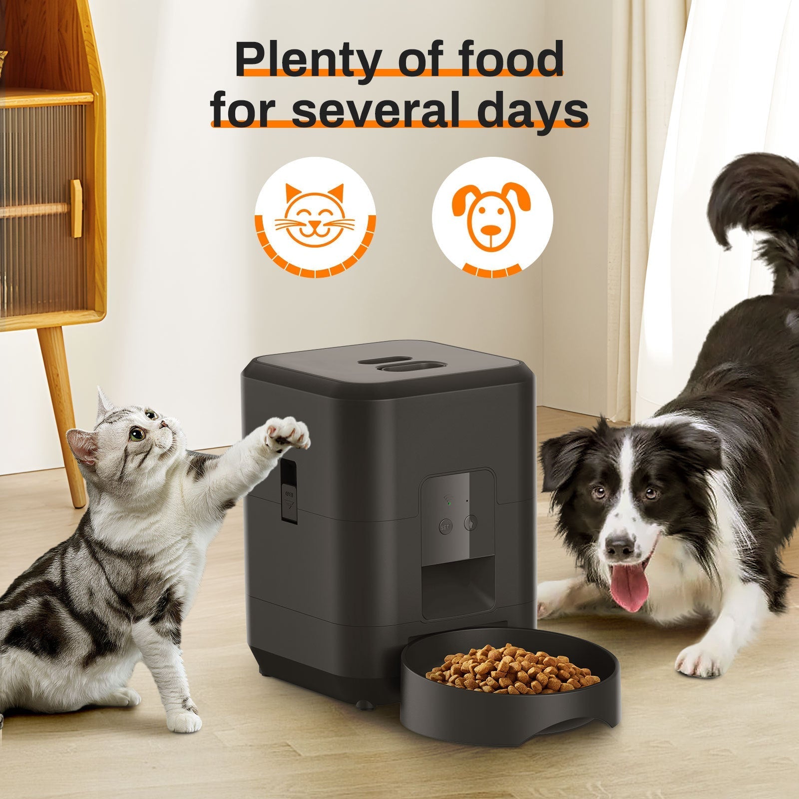 HKM-6028349 Automatic Pet Feeder with Intelligent Timing and Remote Control for Cats