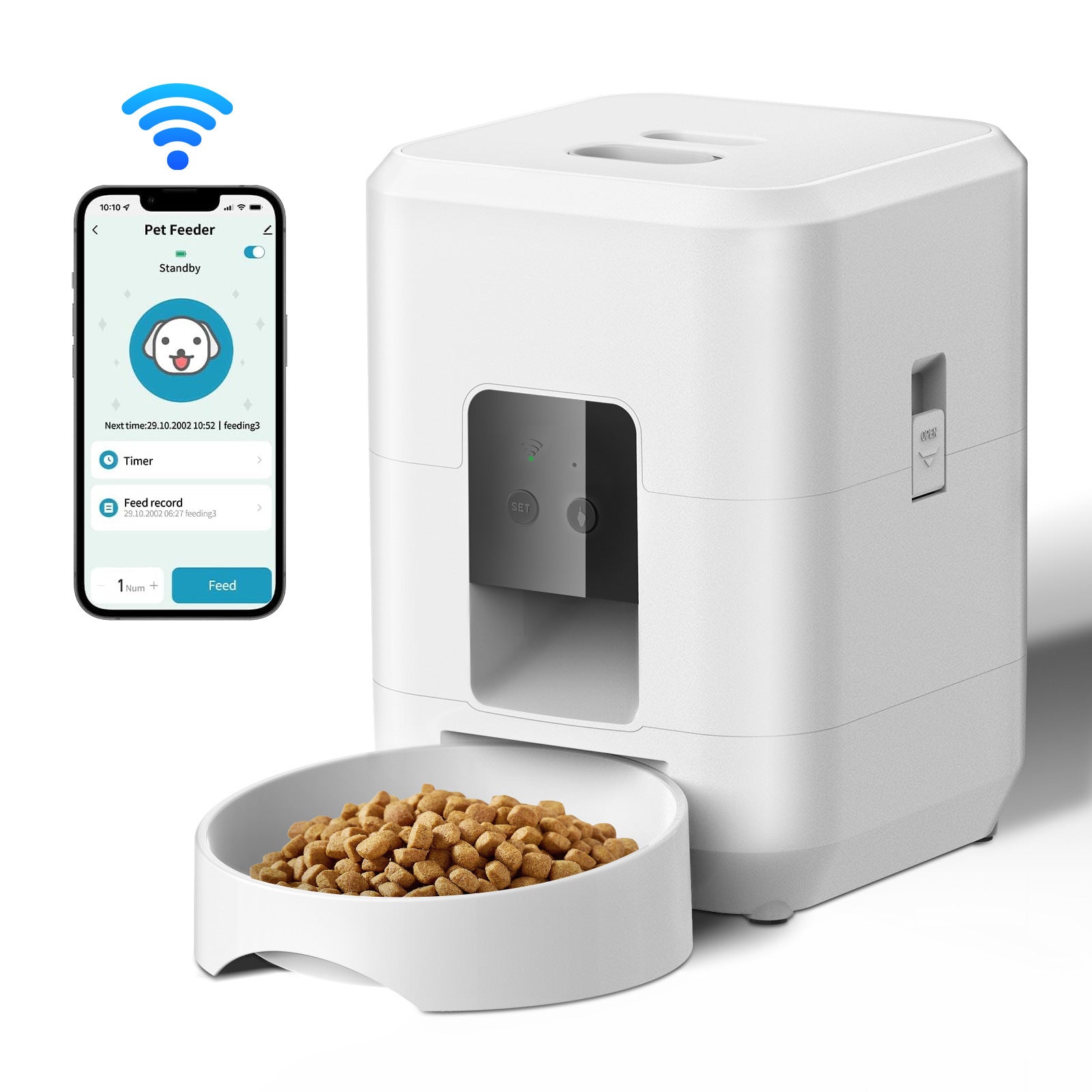 HKM-6028349 Automatic Pet Feeder with Intelligent Timing and Remote Control for Cats