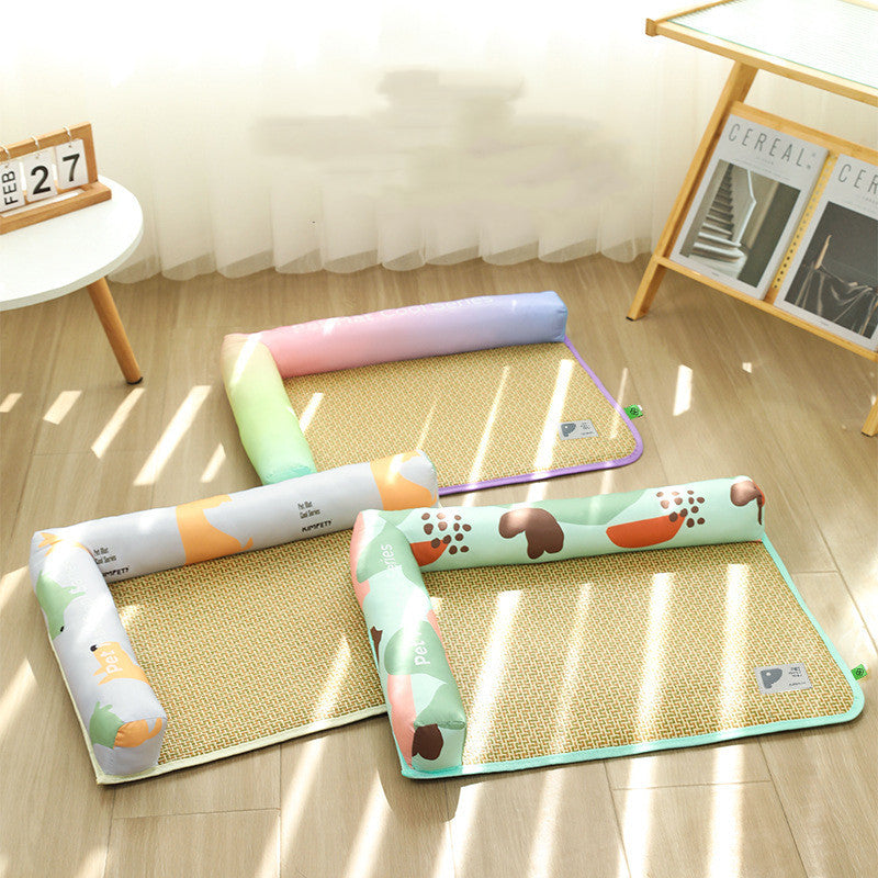 HKM-6028605 Cool Vine Mat Ice Cushion for Pets - Geometric, Cartoon Designs, Multiple Sizes Available