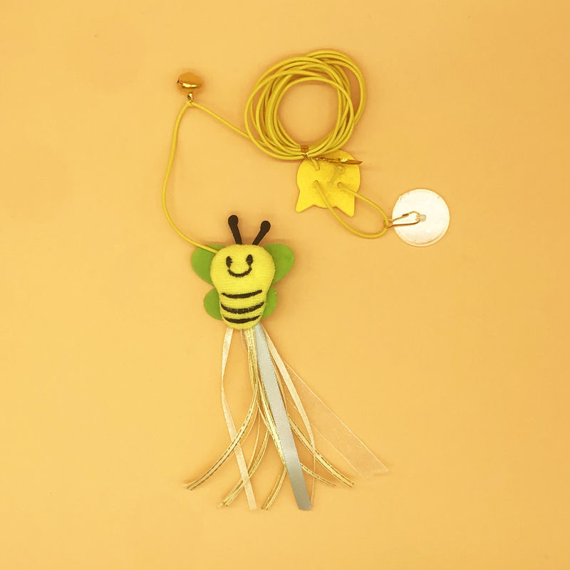 HKM-6029373 Feather and Bug Themed Cat Teaser Stick for Interactive Play