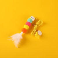 HKM-6029373 Feather and Bug Themed Cat Teaser Stick for Interactive Play